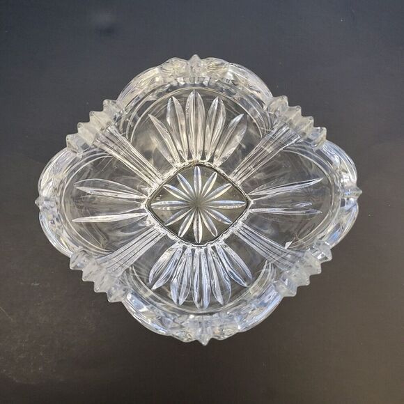 Vintage Oneida Augustina Pattern Bowl 24% Lead Crystal Germany Approx 4x4.75" - Picture 6 of 11